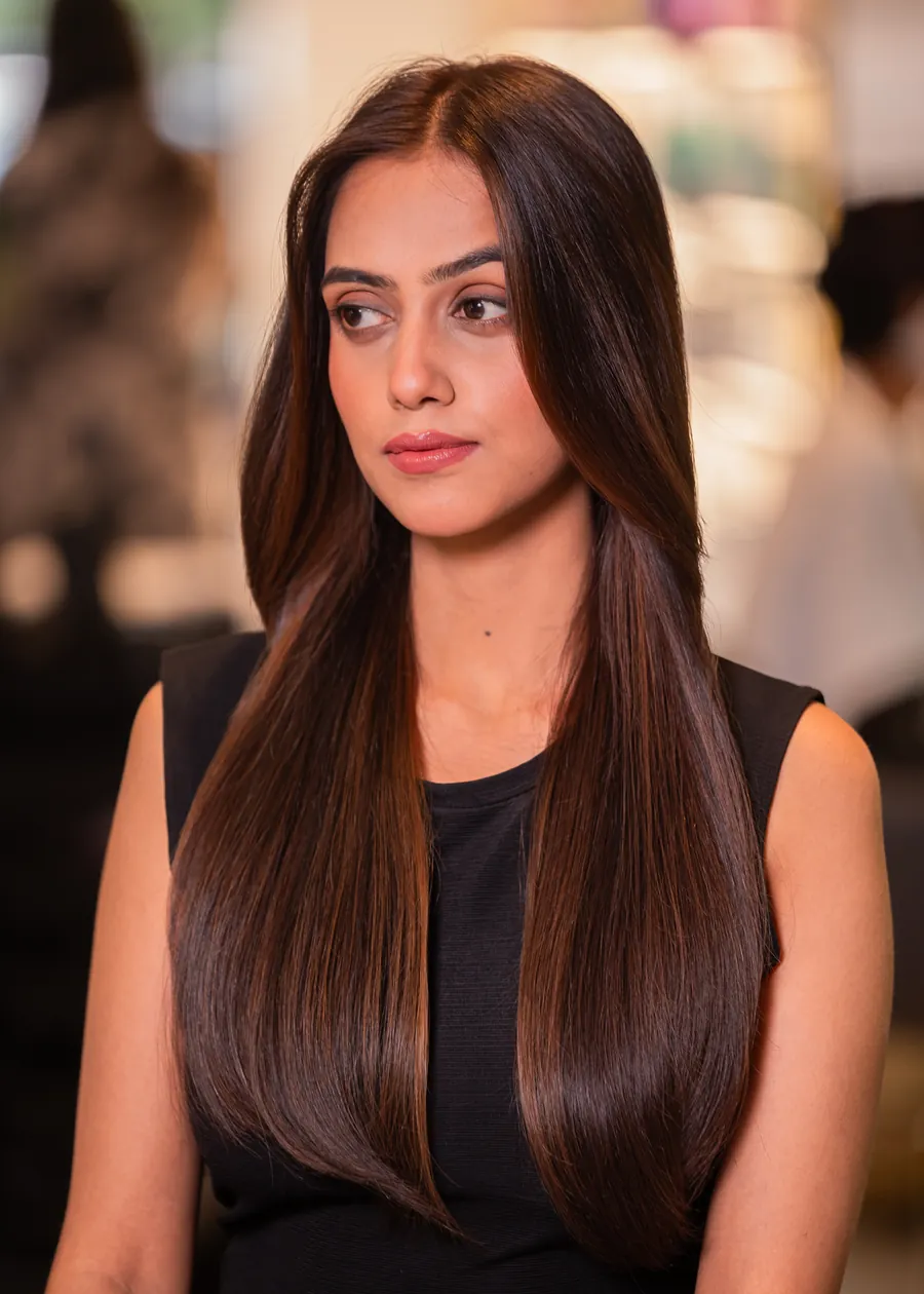 Portrait of Aanchal with long straight hair