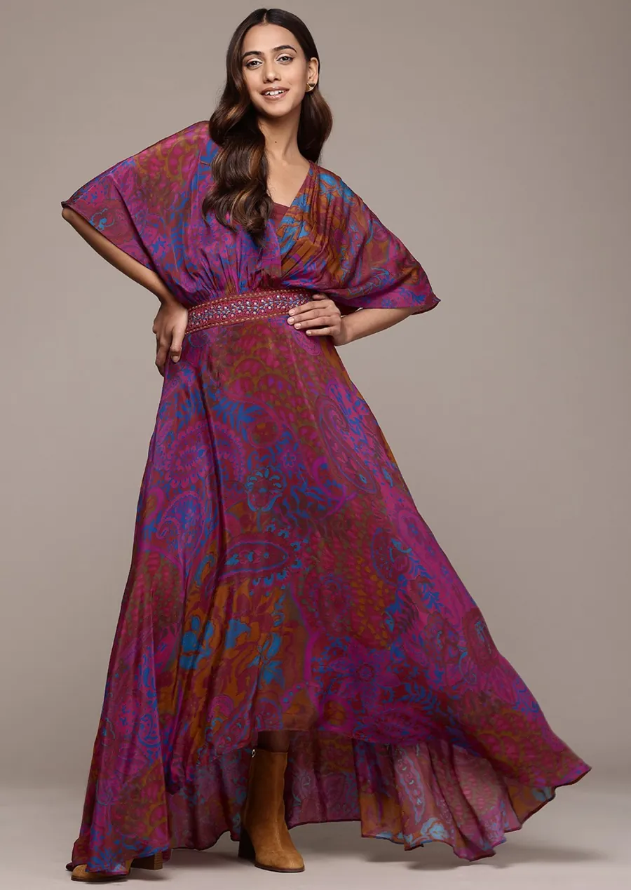 Aanchal in a Ritu Kumar flared sleeve maxi dress